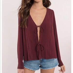TOBI Wine Front Tie Blouse 💜